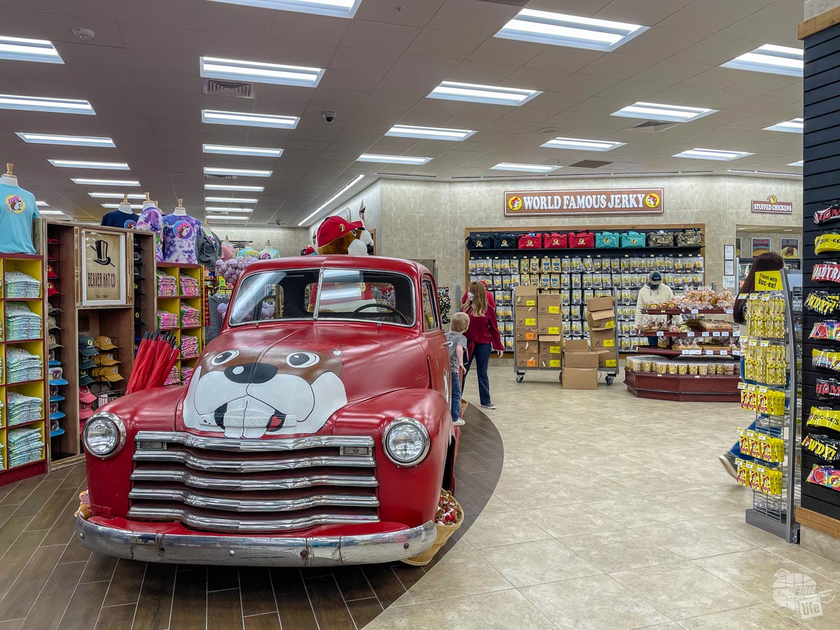 The Buc-ee's beaver mascot can be found on many items inside the store.