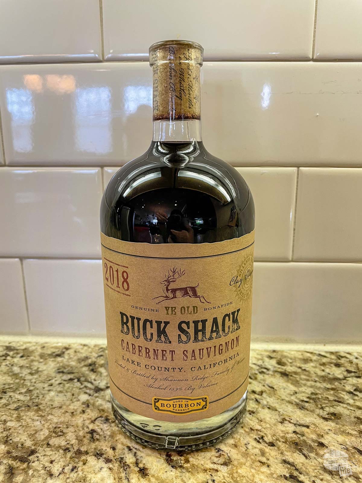 A bottle of Buck Shack Cabernet Sauvignon from Buc-ee's.