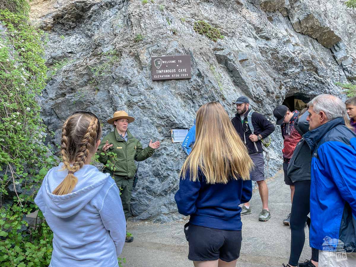 A ranger gives reminders about cave etiquette at Timpanogos Cave National Monument.