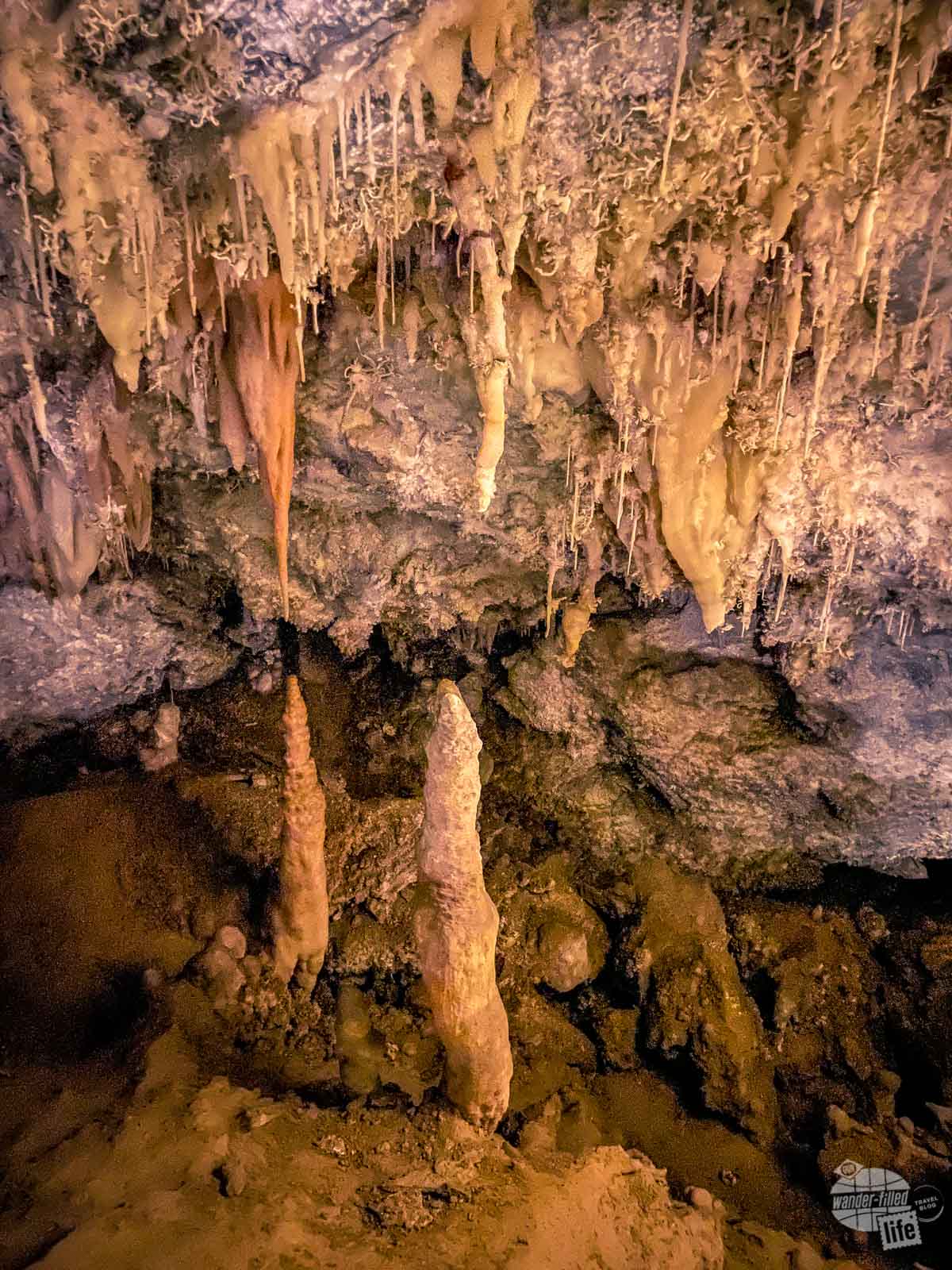 Stalactites and Stalagmites inside Timpanogos Cave.