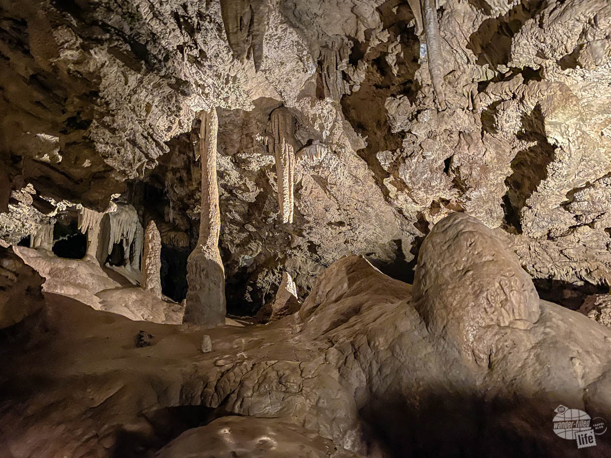 A bevy of white marble cave formations in Oregon Caves National Monument and Preserve.