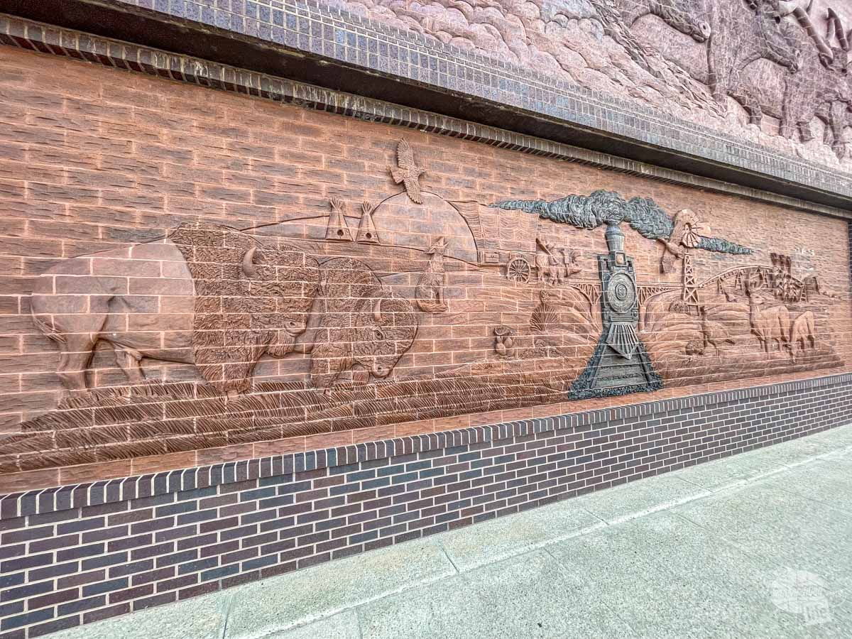 Brick relief wall in Valentine, NE