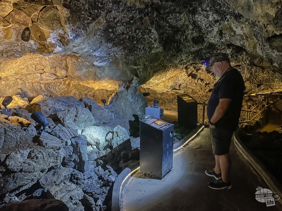 Grant inside Mushpot Cave in Lava Beds National Monument.